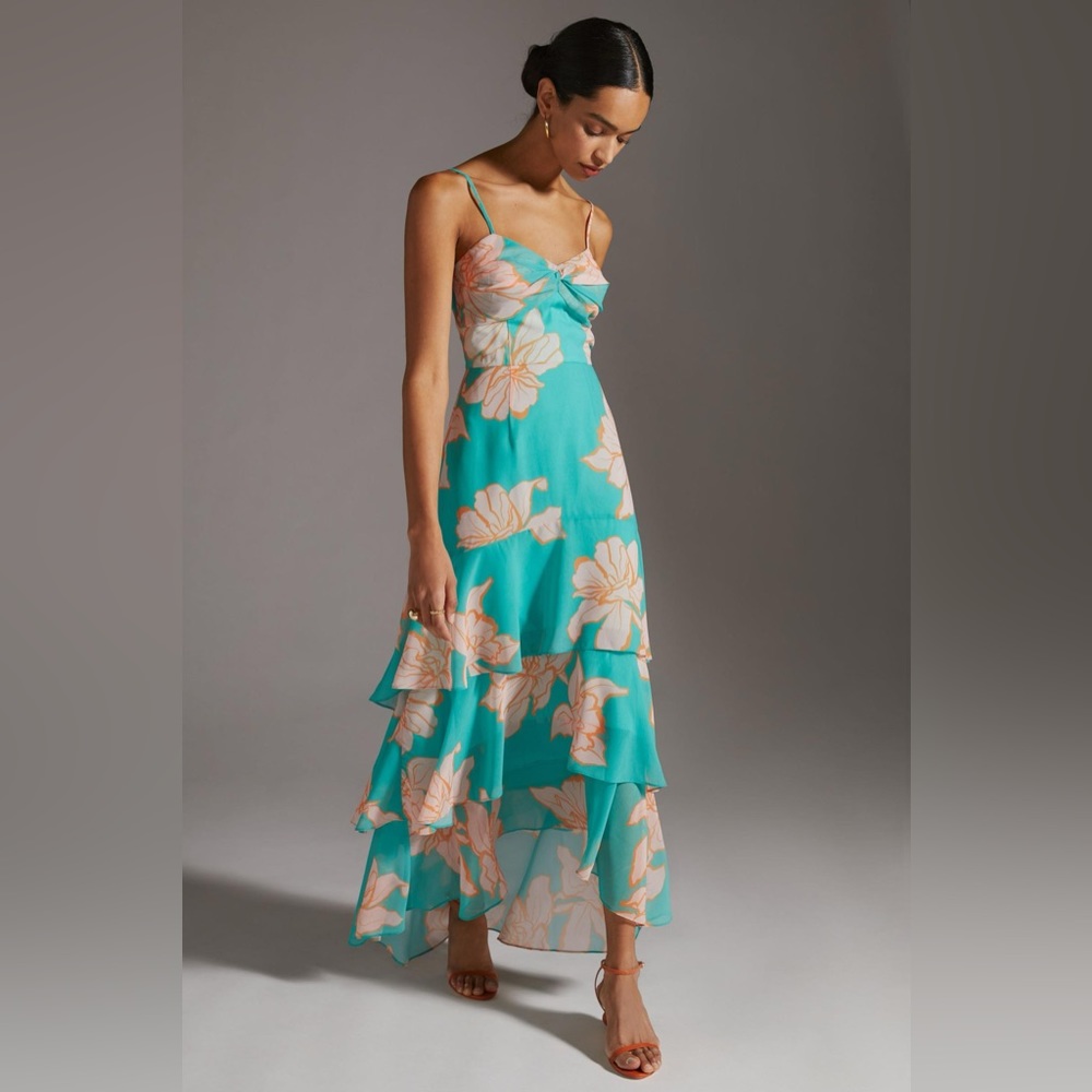 Anthropologie x Hutch Floral Tiered Maxi Dress